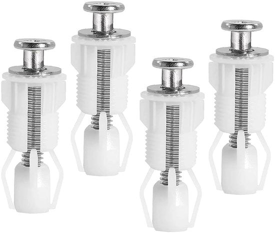 4 Pezzi di Attacchi per WC a Braccio - Set di Viti di Ricambio per Braccio di WC - Viti in Plastica - Adatto per Fori Ciechi in Serbatoi d'Acqua - Bianco