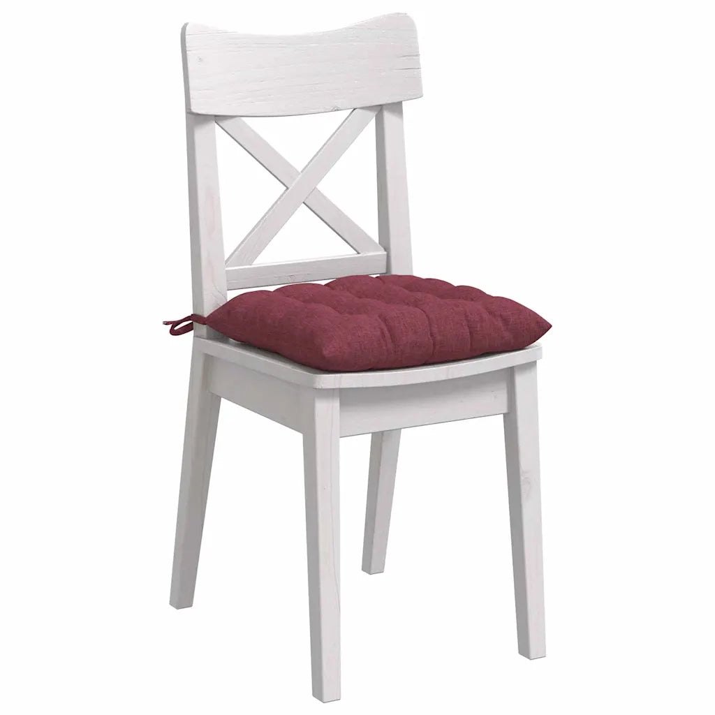 Cuscini per Seduta 4 pcs Rosso Vino 40 x 40 x 6 cm Tessuto