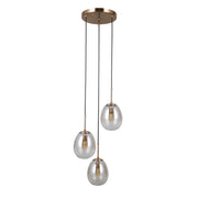 Lampada a sospensione Meolo oro 3xE14 vetro ambra Italux