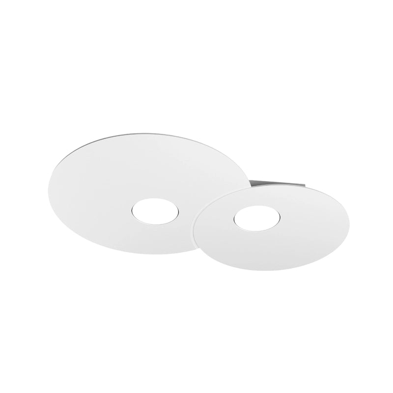 Toplight Plafoniera da soffitto rotonda 2 luci Cloud con attacco GX53, struttura colore bianca, design moderno 50x35x3cm