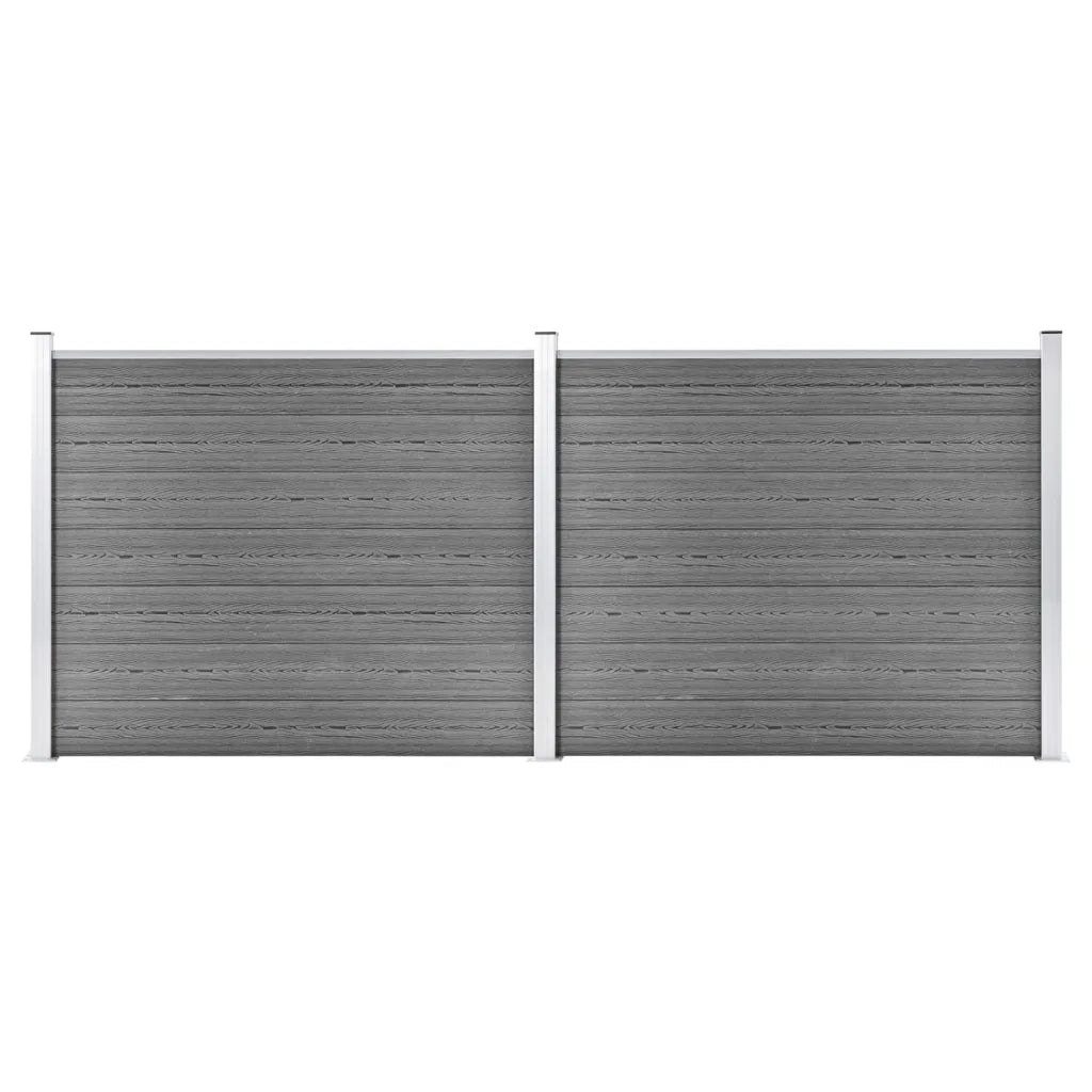 Set Pannello di Recinzione in WPC 353x146 cm Grigio   cod mxl 22536