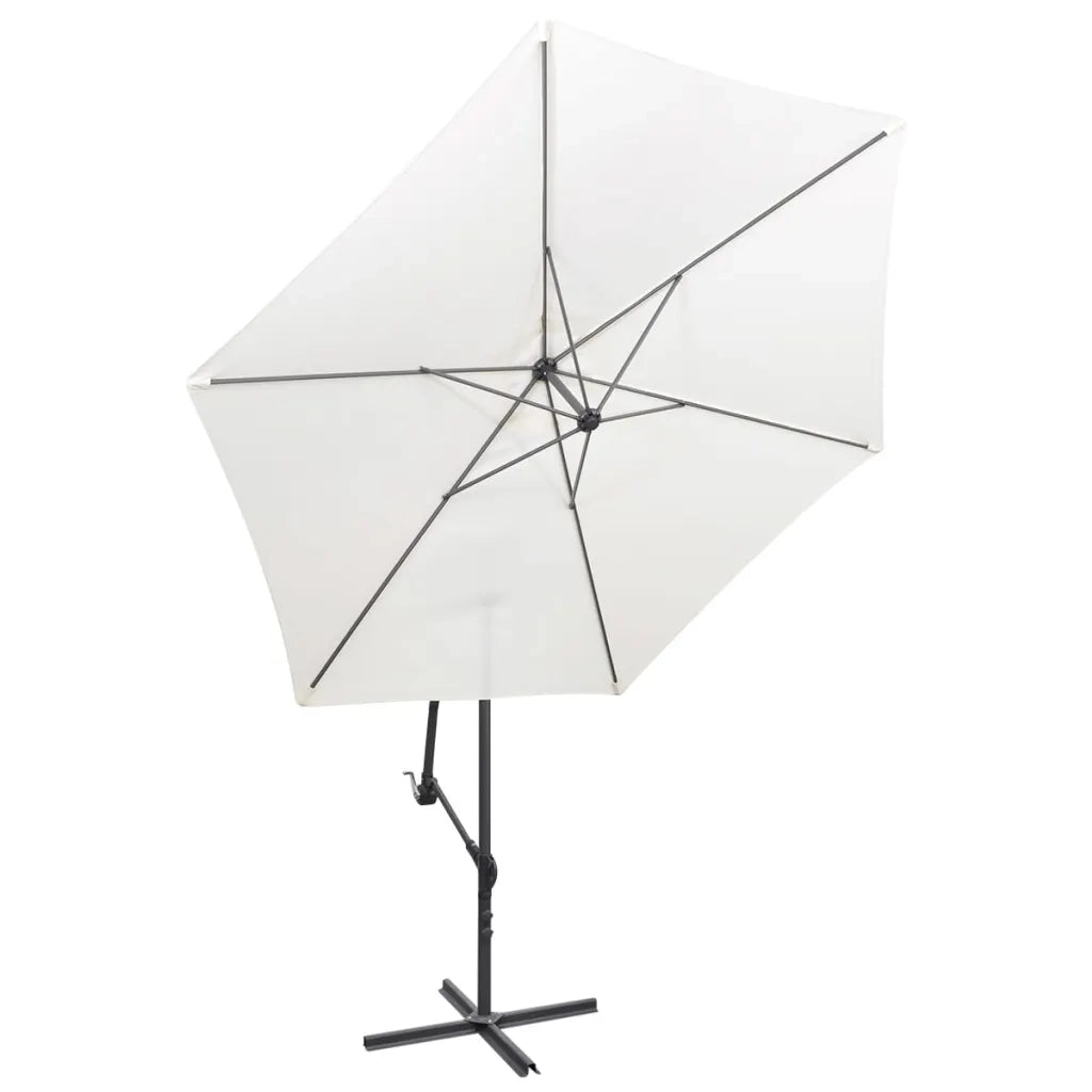 Ombrellone a Sbalzo da Giardino 3 m Bianco Sabbia 42202