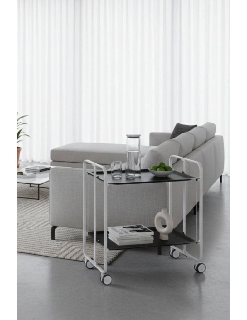 Carrello da cucina pieghevole bianco con ruote BAUHAUS 2 ripiani
