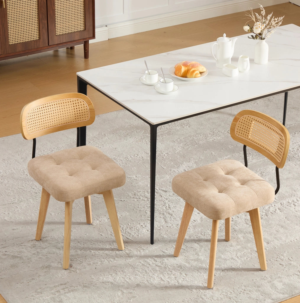 Sedia girevole 43x50x77 cm a 360 gradi in chenille khaki