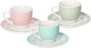 Set di 6 tazze da caffè con piatto cc80 - Porcellana morbida Gipsy tazze da caffè set di 6