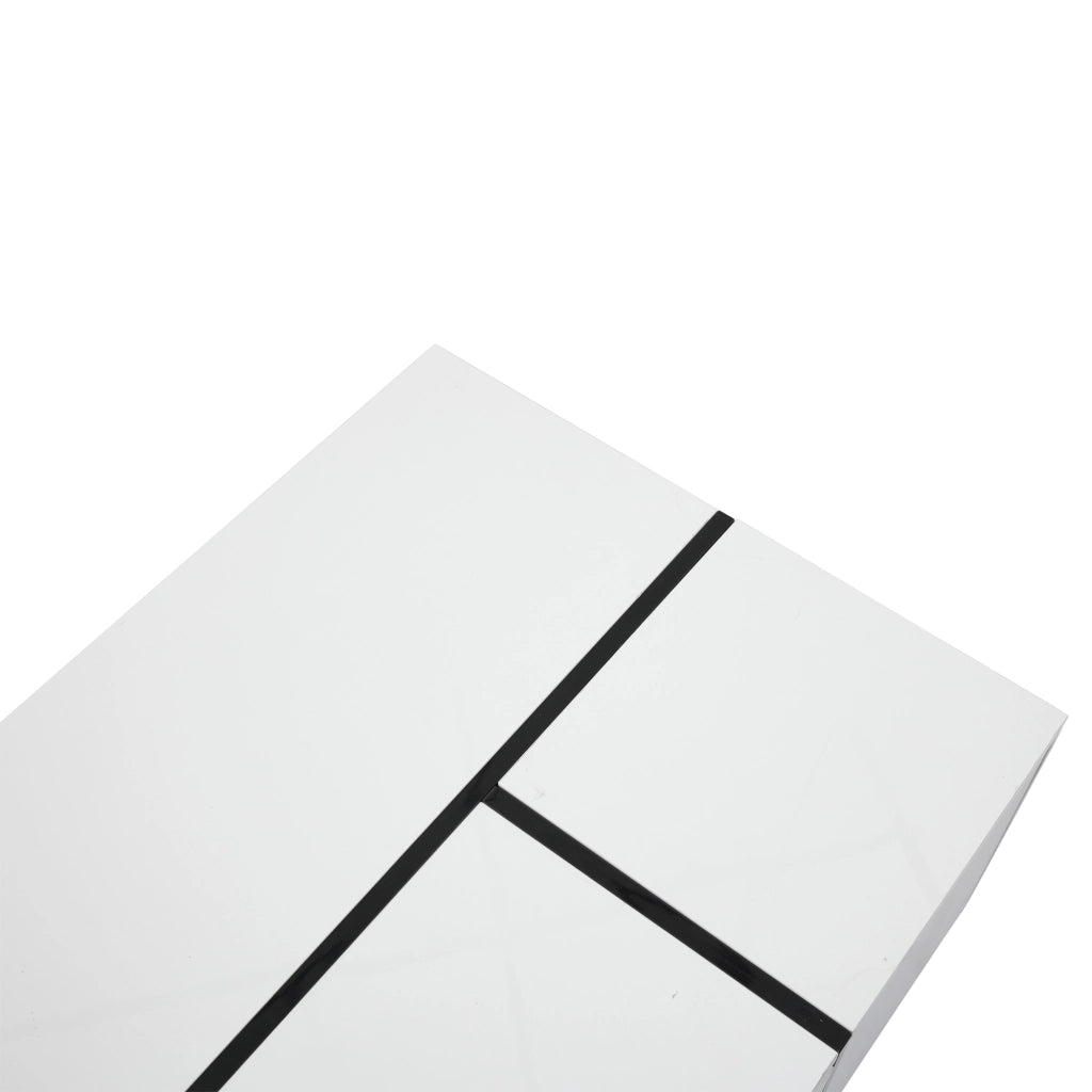 TAVOLINO DA CAFFÈ 100x60x40 cm Bianco/Nero in truciolato lucido