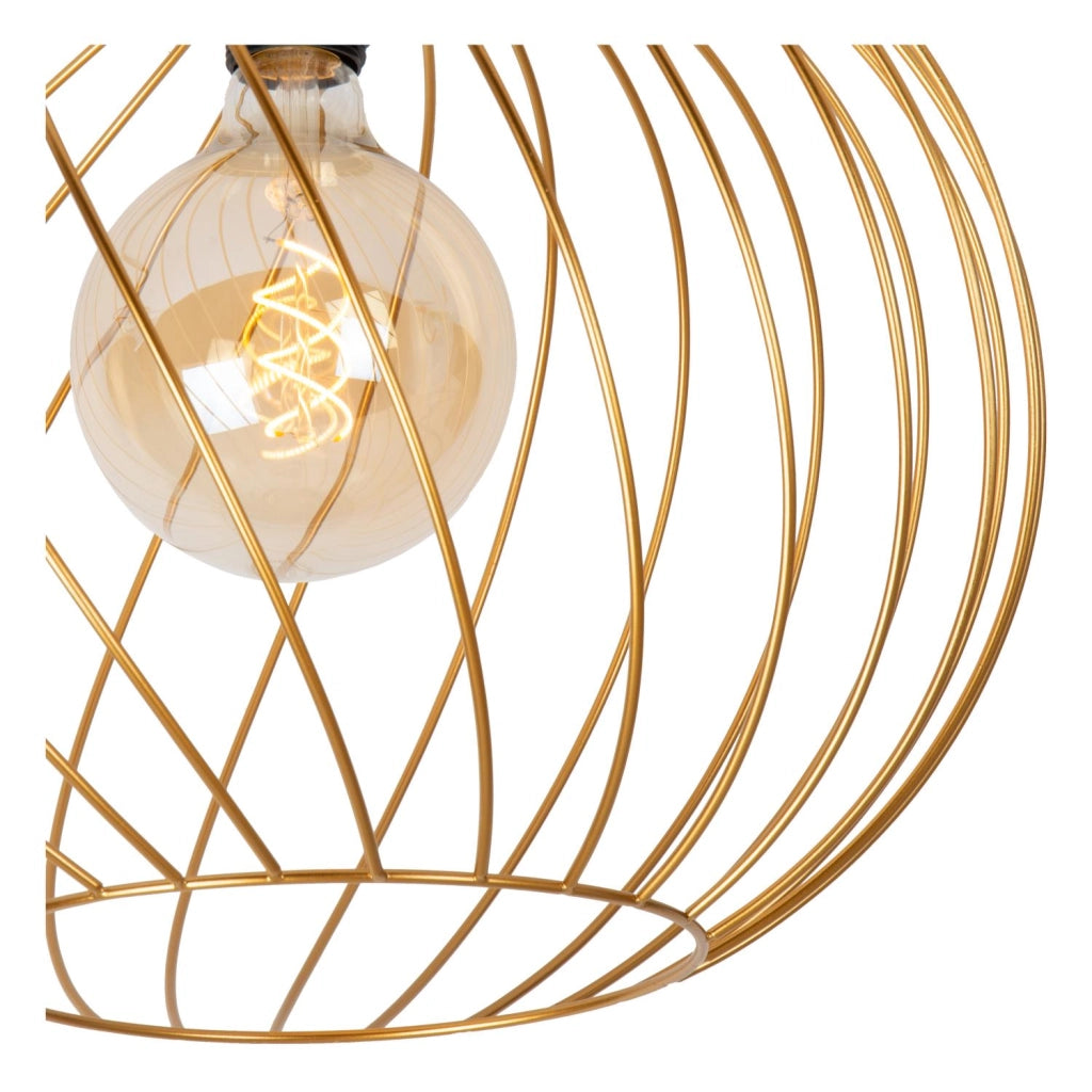 Plafoniera a gabbia dorata 40 cm 1xE27 Lucide Danza
