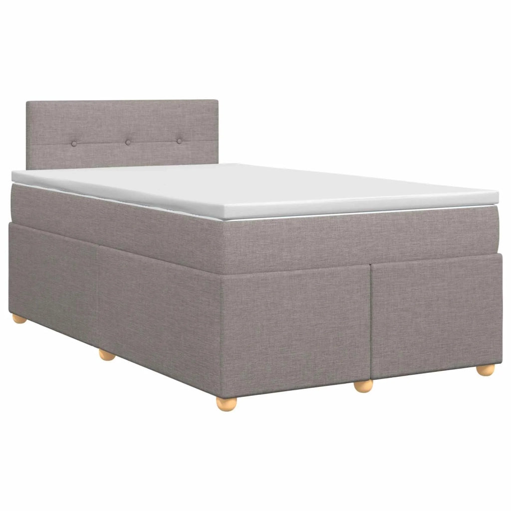 Letto box spring con materasso Tortora 120 x 190 cm Tessuto 3450913