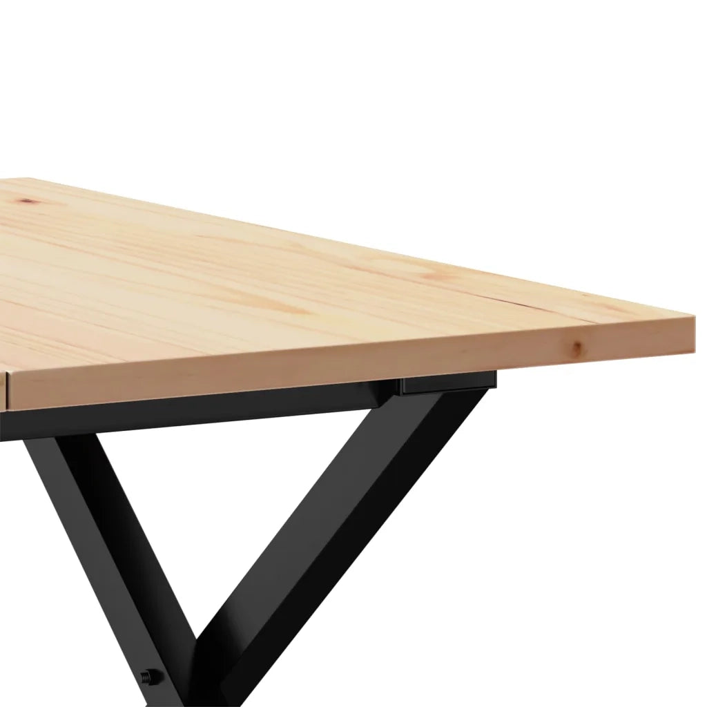Tavolino da Salotto Telaio a X 60x60x40 cm Legno Pino e Acciaio 3282682