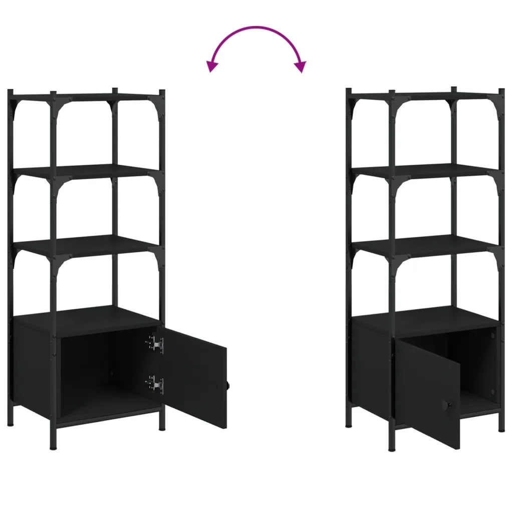 Libreria a 3 Ripiani Nera 41x30x109,5 cm in Legno Multistrato 838998