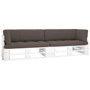 Divano 2 Posti su Pallet con Cuscini in Pino Impregnato Bianco cod mxl 35962