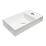 Lavabo incasso CITY 40 cm compatto resina minerale bianco lucido