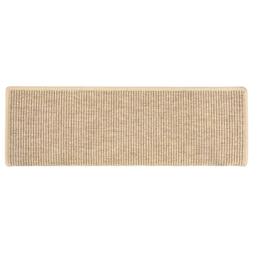 Tappetini per scale 15 pz | Gradini per Scale 65x21x4 cm Beige chiaro Bordo rettangolare