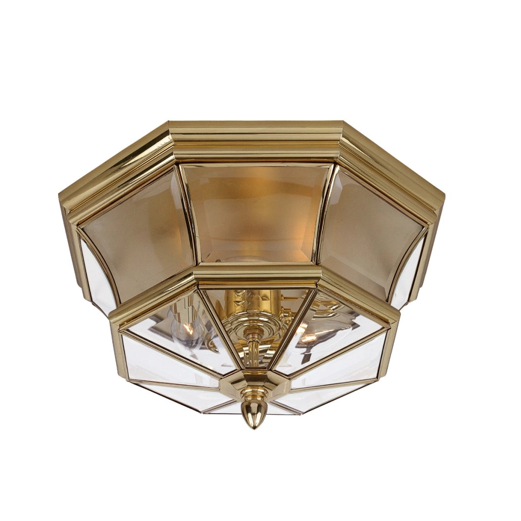 Plafoniera esterna Quoizel Newbury ottone 3xE14 IP44
