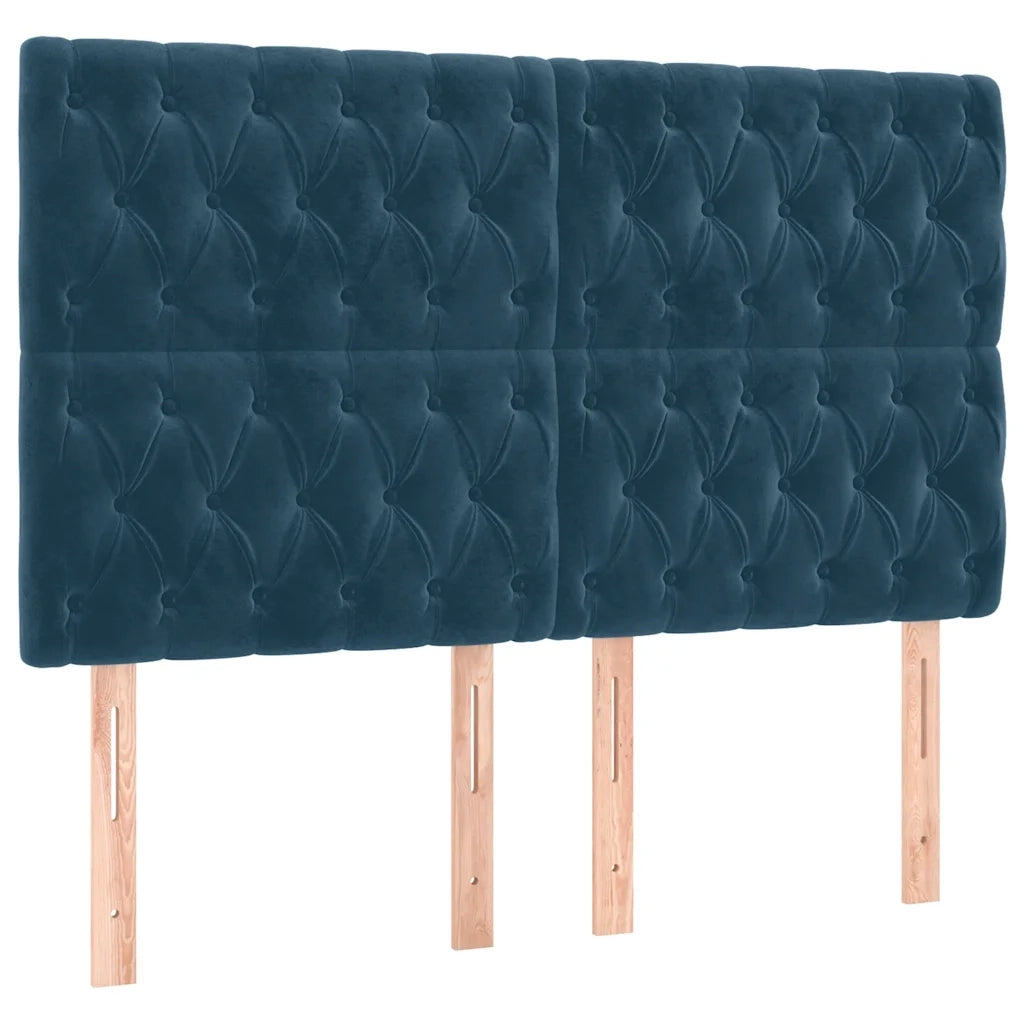 Testiera a LED Blu Scuro 144x7x118/128 cm in Velluto 3122812