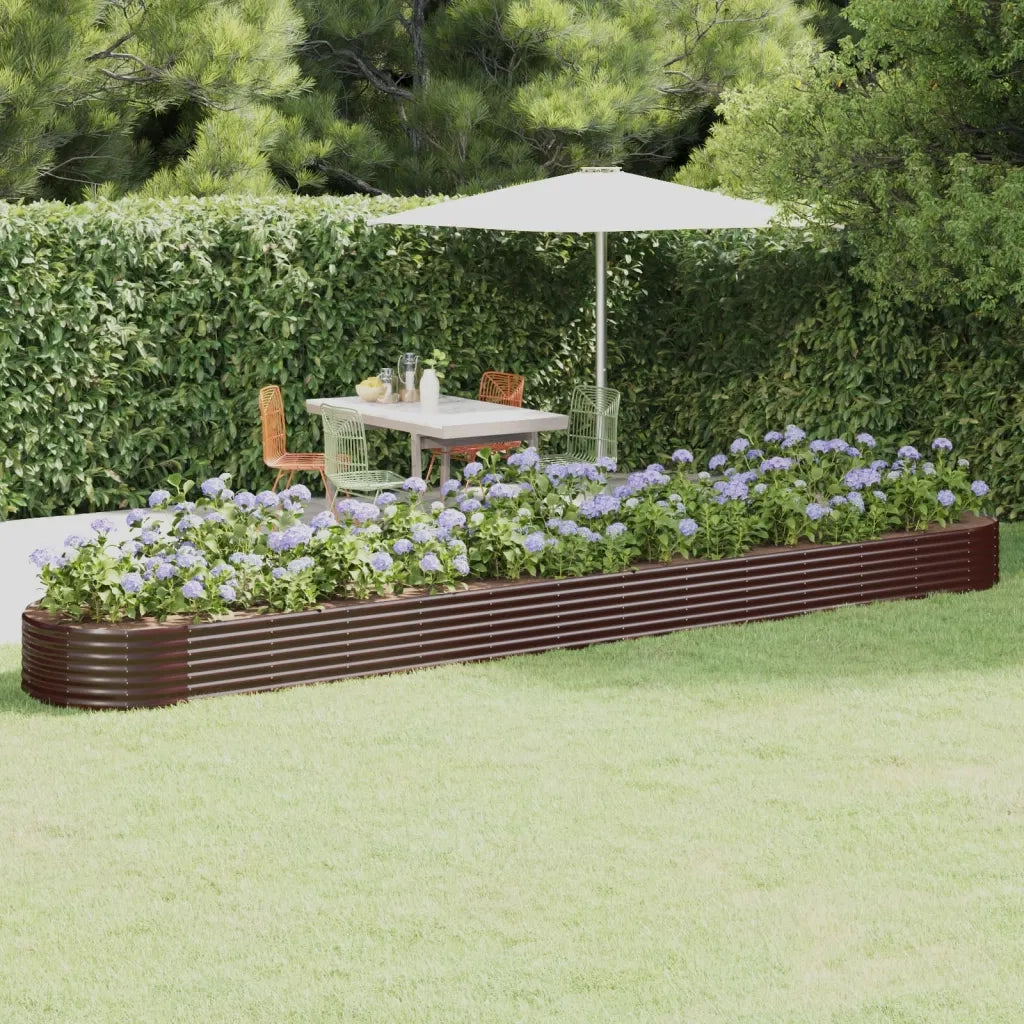 Vaso Giardino Acciaio Verniciato a Polvere 544x100x36cm Marrone cod mxl 66759