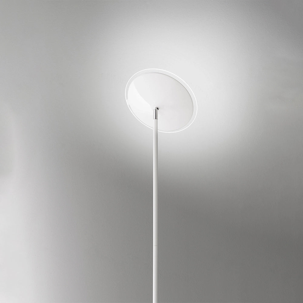 Piantana Moderna Febe Metallo Bianco Vetro Led 18W 3000K