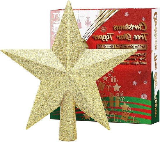 Decorazione per Albero di Natale con Stelle Scintillanti, Ornamento Decorativo per Albero di Natale Non Frangibile