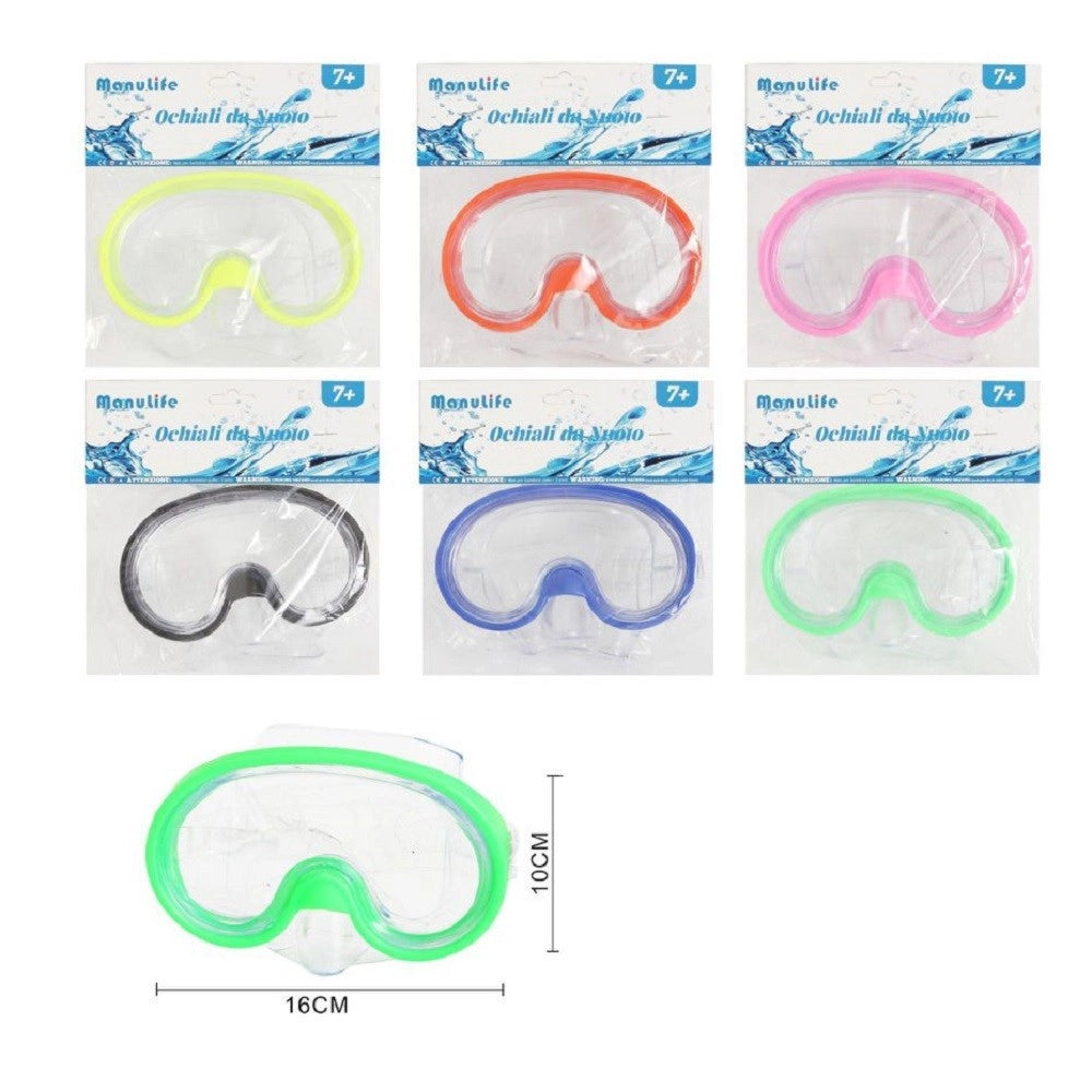 Trade Shop - Maschera Da Nuoto Mare Sub Spiaggia Estate Snorkling 16x10cm Colori Vari 605416 -