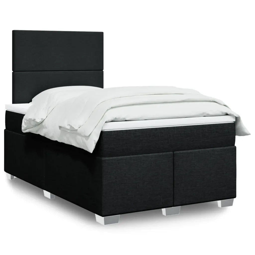 Giroletto a Molle con Materasso Nero 120x200 cm in Tessuto 3290450