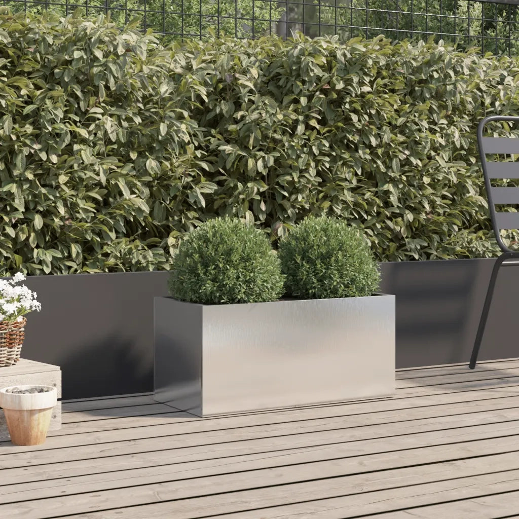 Fioriera Argento 62x30x29 cm in Acciaio Inoxcod mxl 112671