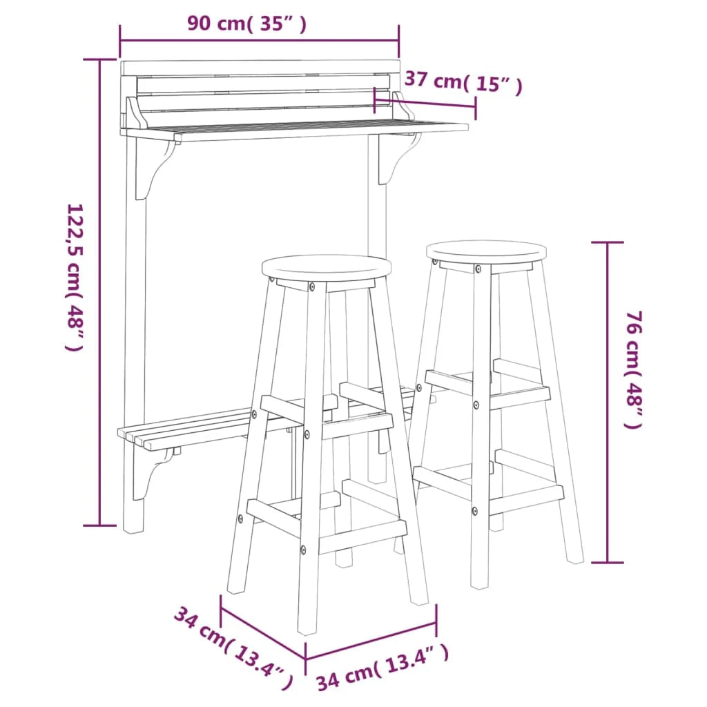 Set da bar per balcone in legno massello di acacia 3 pezzi 02_0013357