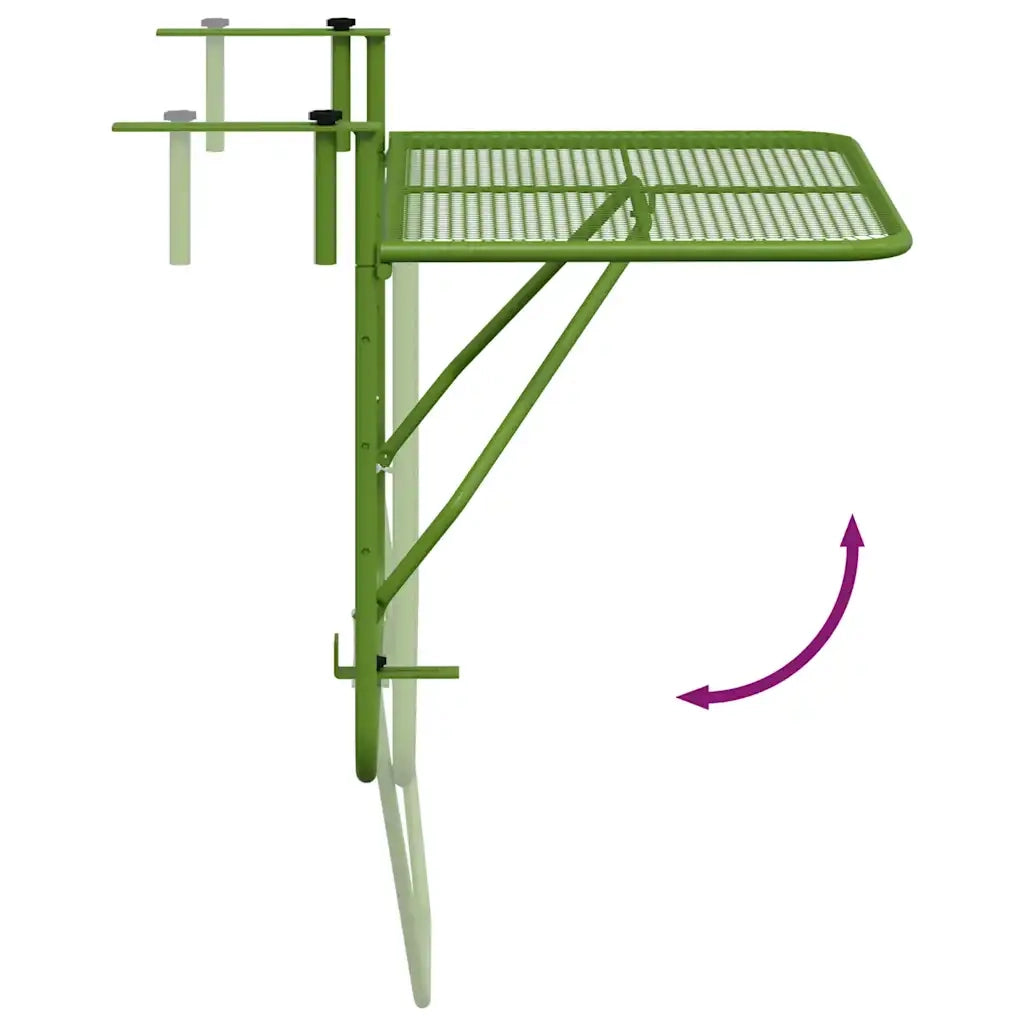 Tavolo da Balcone Verde 60x40 cm in Acciaio 340918