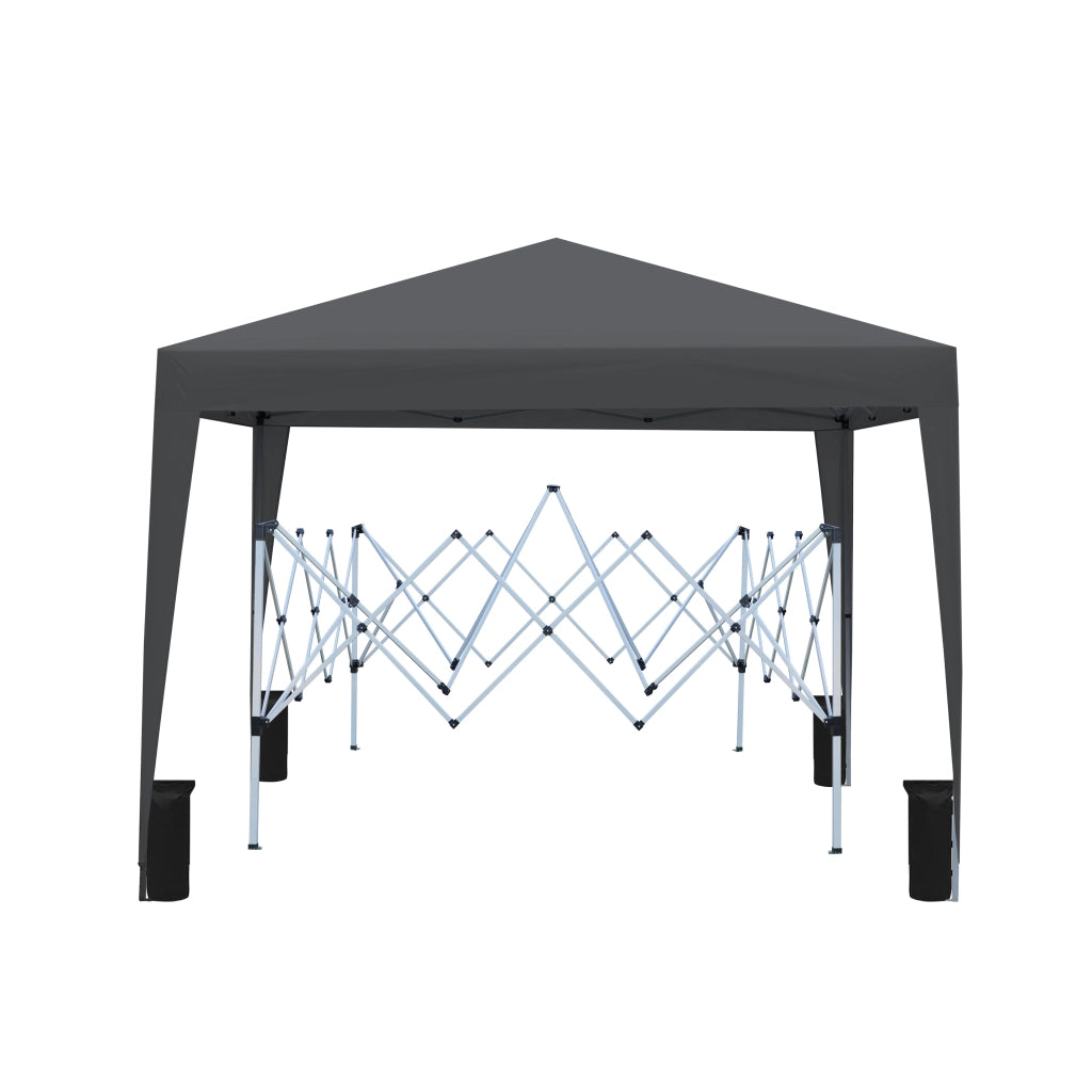Gazebo Pieghevole 3x3m ¨C MINIMAL ¨C Acciaio, Impermeabile, UV50+, 4 Pareti, Nero