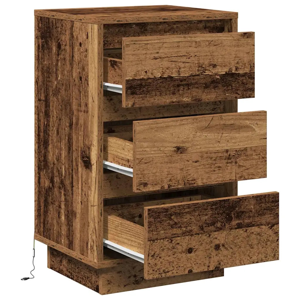 Comodino | Armadio da Notte | Mobiletto da notte con cassetto Legno vecchio 39 x 34,5 x 65 cm