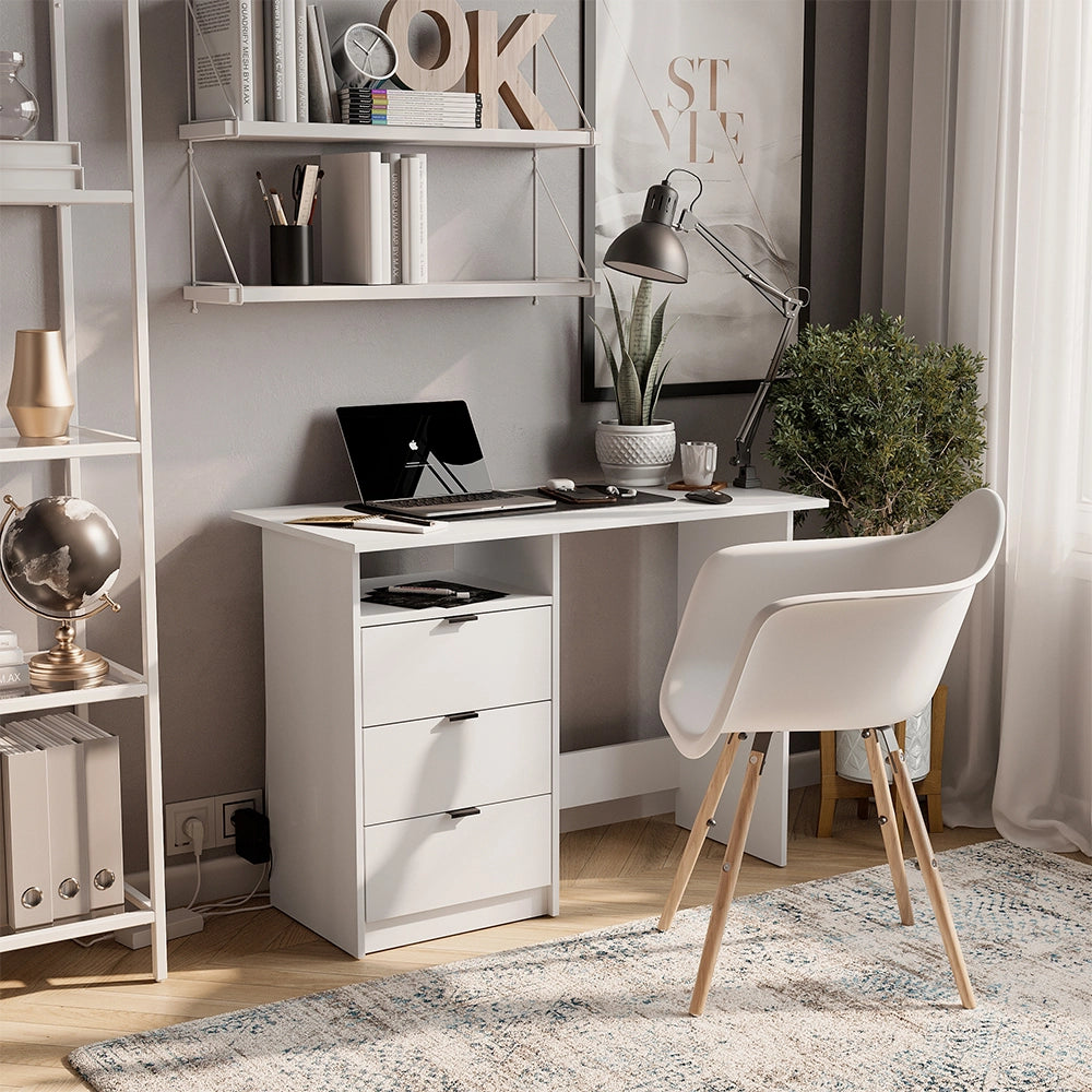 Vicco Scrivania Bianco 105 x 50 cm con cassetti