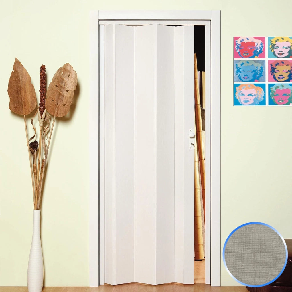 Porta a Soffietto da Interno in PVC Tessuto Grigio 83x214 cm mod. Maya
