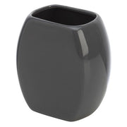 Porta spazzolini bagno grigio d'appoggio in ceramica