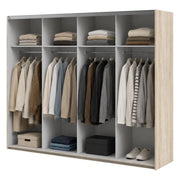 Armadio Camera da Letto Alienor, Guardaroba Grande 4 Ripiani, 59x200h cm Marrone Quercia