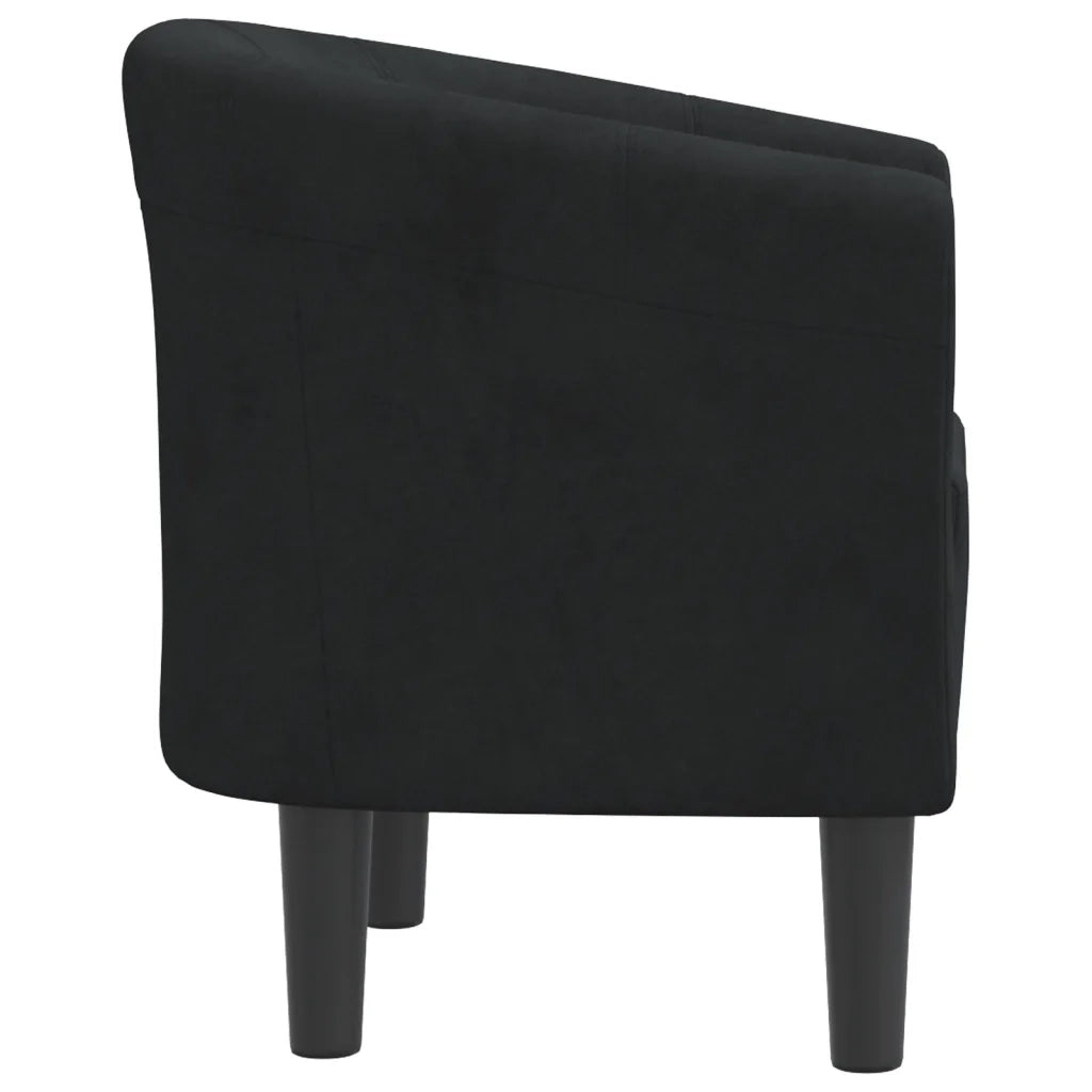 Poltrona Cabriolet Nera in Velluto 356443