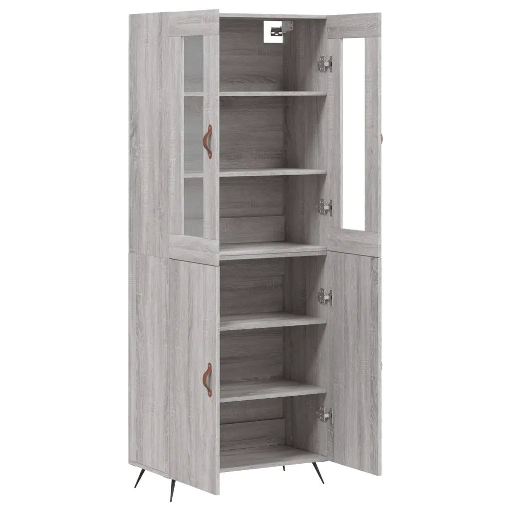 Credenza Grigio Sonoma 69,5x34x180 cm in Legno Multistrato 3198191