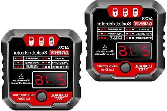 Due tester di corrente con funzione di test RCD e display LCD della tensione, indicatore di tensione 198-250 V/50-60 Hz