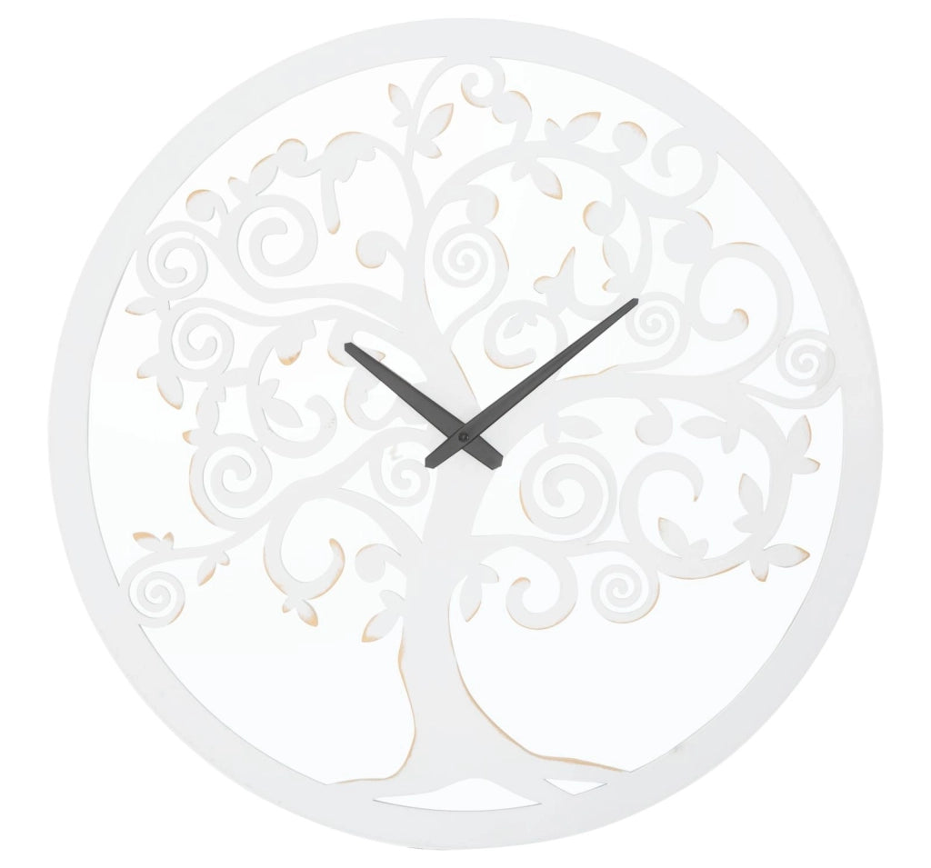 Orologio da muro design albero bianco ø 55 cm
