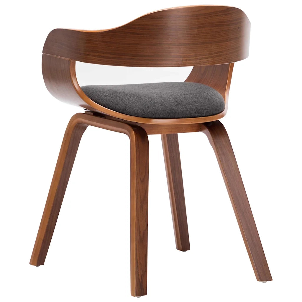 Sedia da Pranzo Grigio Scuro in Tessuto e Legno Curvato cod mxl 21592