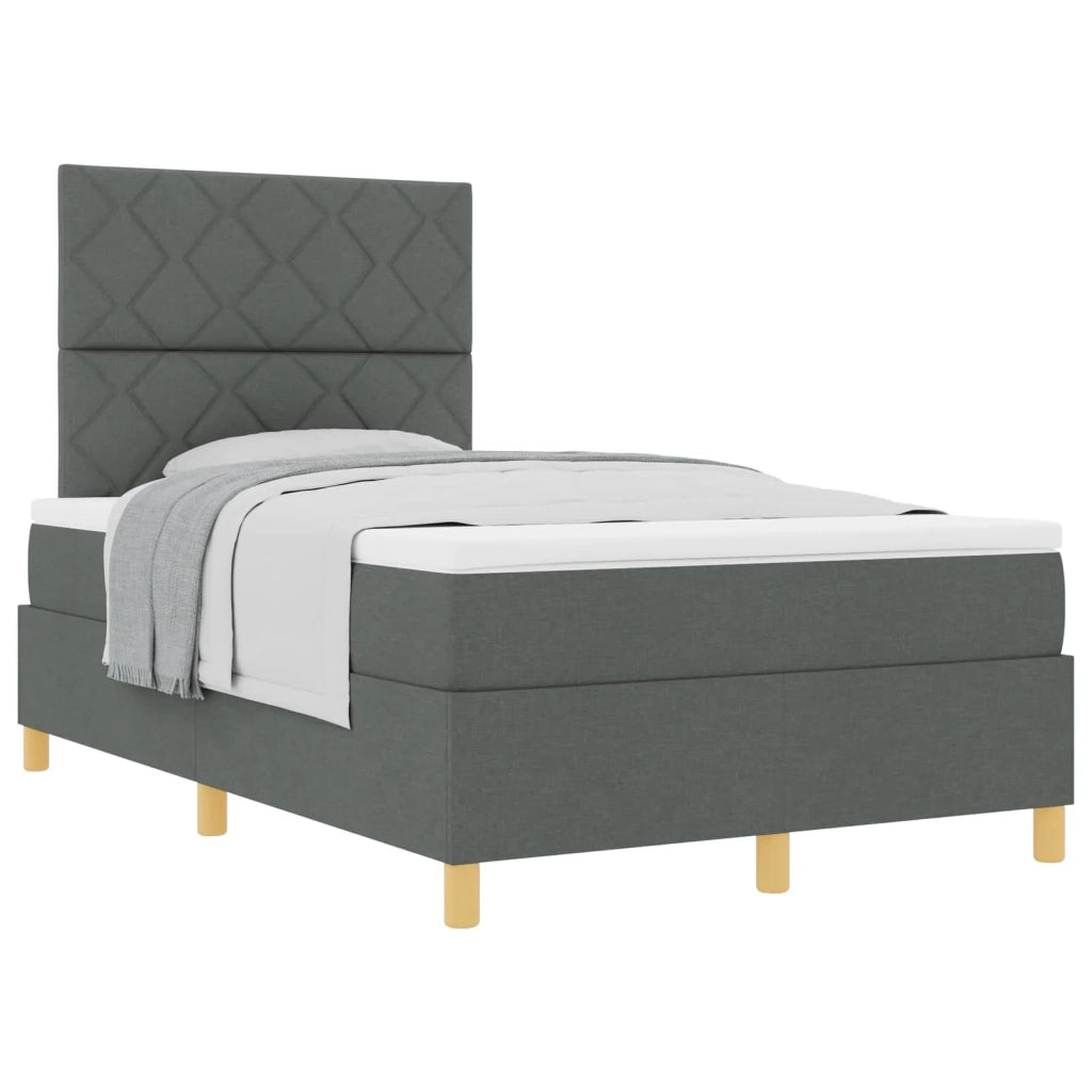 Letto a molle con materasso Grigio scuro 120 x 200 cm Tessuto 3339687