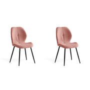 Set 2 sedie da pranzo Hispanohogar ferro e tessuto bouclé rosa 87×50×57 cm