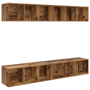 Set mobile TV 4 pz | Armadietto TV | Mobile Porta TV Legno vecchio 37 x 37 x 107 cm