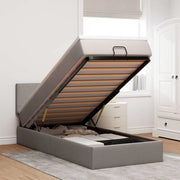 Pouf Letto con Materasso Tortora 100x200 cm in Tessuto