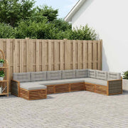 Set di divani da esterno 8 pz Naturale e Grigio Chiaro 3383709
