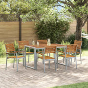 Set da Pranzo per Giardino 7 pcs Grigio