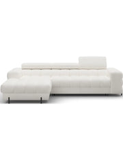 Divano ad angolo sinistro convertibile Bianco stile minimalista 285x99x181cm FILTRO