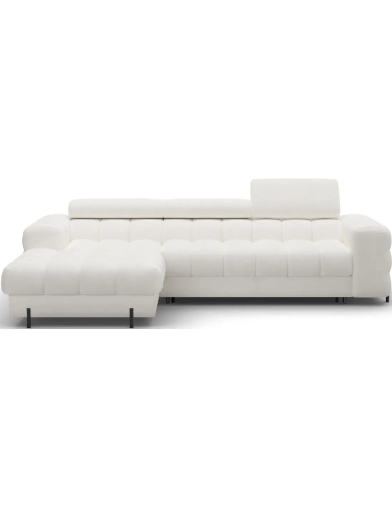 Divano ad angolo sinistro convertibile Bianco stile minimalista 285x99x181cm FILTRO