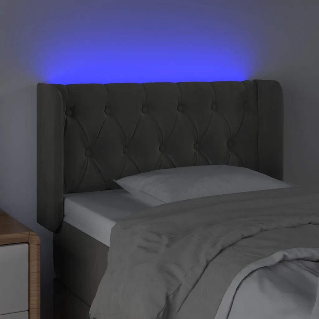 Testiera a LED Grigio Scuro 83x16x78/88 cm in Velluto 3123603