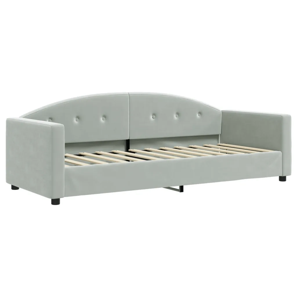 Divano Letto Estraibile Materassi Grigio Chiaro 80x200 Velluto 3197318