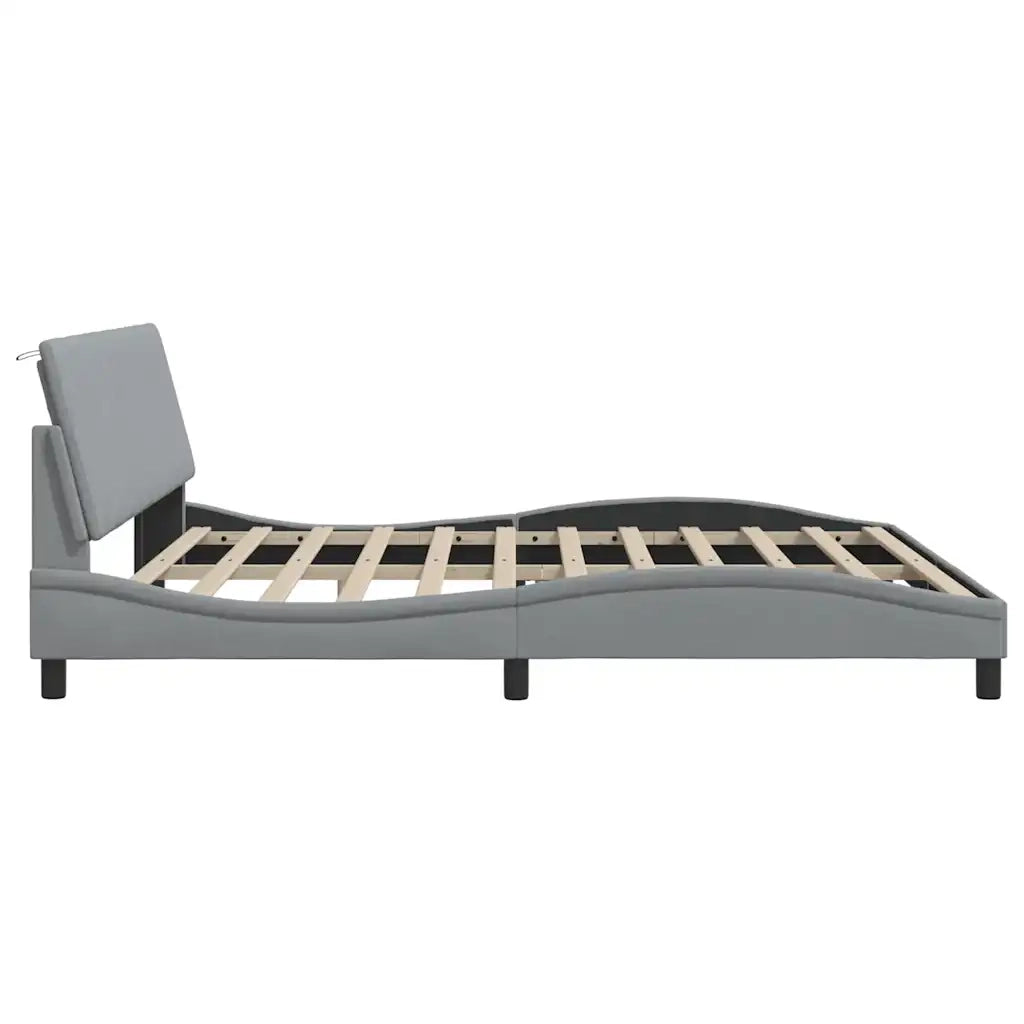 Giroletto senza Materasso Hanko Grigio Chiaro 200x200 cm Tessuto 3310482