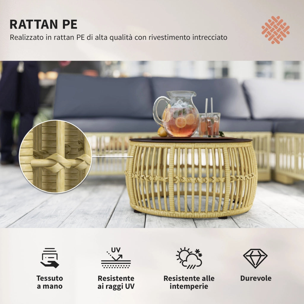 Divano Modulabile con Cuscini e Tavolino da Caff¨¨ ¨C Zephmum ¨C Grigio